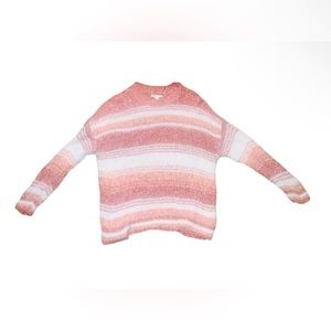 American Eagle Slouchy Oversized Pink Striped Sweater| size:S| women